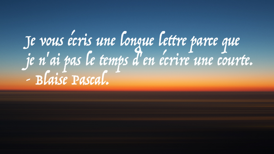 Blaise Pascal quote over a sunset sky