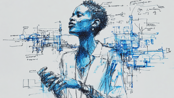 Executive woman on inspiring background