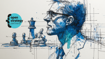 Sketch of a man in front of a chess game