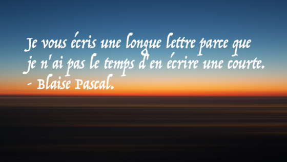 Blaise Pascal quote over a sunset sky